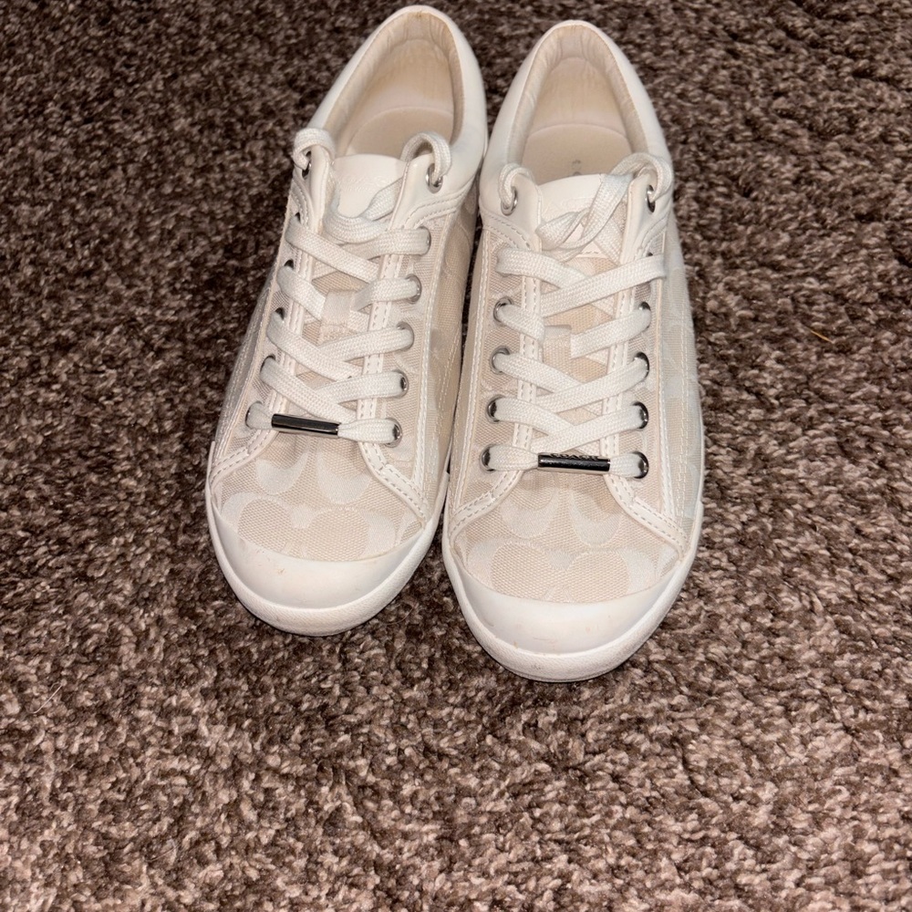 Women's Coach Cream Sneakers